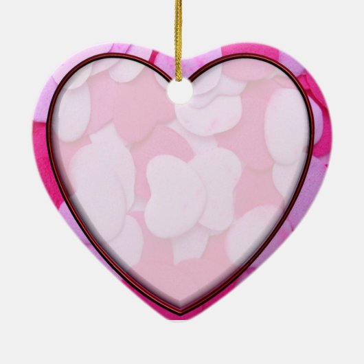 Roze hartbruiloft voor Ornament Gift (Achterkant)