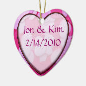 Roze hartbruiloft voor Ornament Gift (Links)