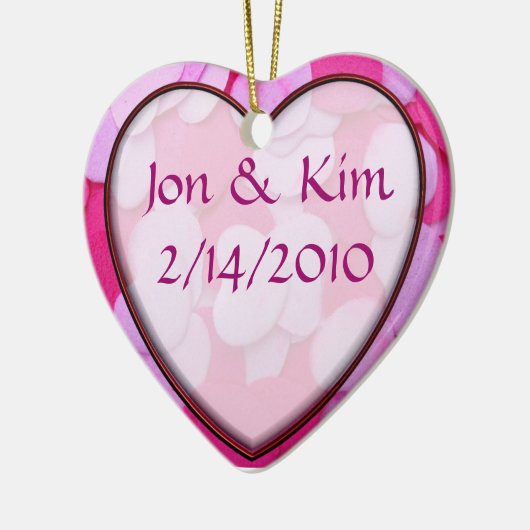 Roze hartbruiloft voor Ornament Gift (Links)