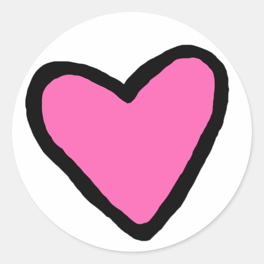 Roze hartcirkel Stickers (Voorkant)