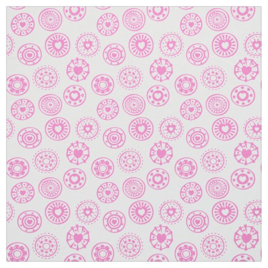 Roze hartcirkels | stof (Swatch)