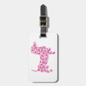 Roze hartdoxies bagagelabel (Voorkant verticaal)