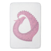 Roze hartdraak op wit badmat (Voorkant Verticaal)