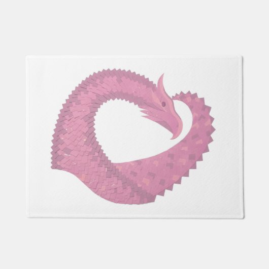 Roze hartdraak op wit deurmat (Voorkant)