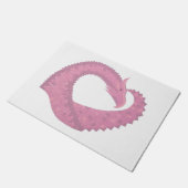 Roze hartdraak op wit deurmat (Schuin)