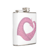 Roze hartdraak op wit heupfles (Rechts)