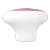 Roze hartdraak op wit keramische knop (Zijkant)