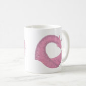Roze hartdraak op wit koffiemok (Voorkant rechts)