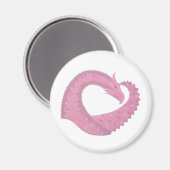 Roze hartdraak op wit magneet (Voorkant / Achterkant)