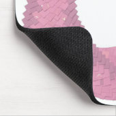 Roze hartdraak op wit muismat (Hoek)