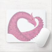Roze hartdraak op wit muismat (Met muis)