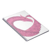 Roze hartdraak op wit notitieboek (Rechterzijde)