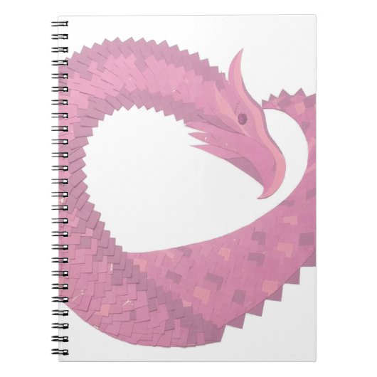 Roze hartdraak op wit notitieboek (Voorkant)
