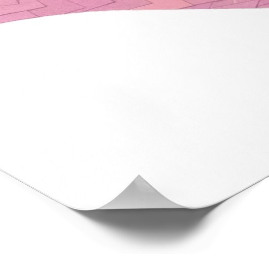 Roze hartdraak op wit poster (Hoek)