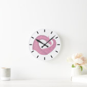 Roze hartdraak op wit ronde klok (Huis)