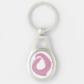 Roze hartdraak op wit sleutelhanger (Voorkant)