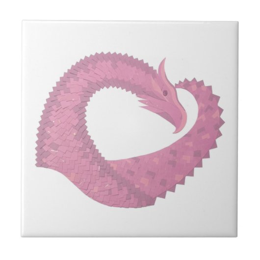 Roze hartdraak op wit tegeltje (Voorkant)