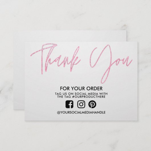 Roze Hartelijk dank Aangepaste media invoegen (Voorkant / Achterkant)