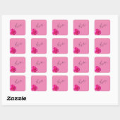 Roze Hartelijk dank Sticker vierkant (Vel)
