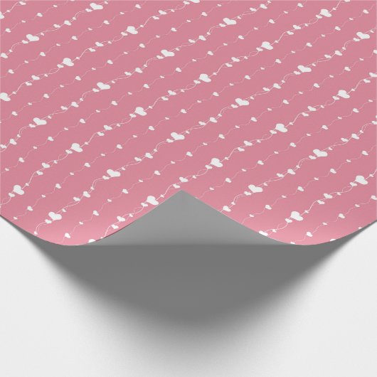 Roze harten aan een touwtje Gefeliciteerd met Vale Cadeaupapier (Hoek)