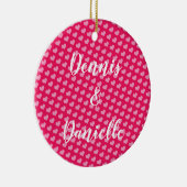 Roze harten Aangepast Ornament van keramiek (Rechts)