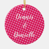 Roze harten Aangepast Ornament van keramiek (Voorkant)