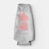 Roze harten Aangepaste flessenkoeler Flesjeskoeler (Voorkant)