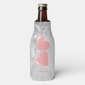 Roze harten Aangepaste flessenkoeler Flesjeskoeler (Fles Voorkant)