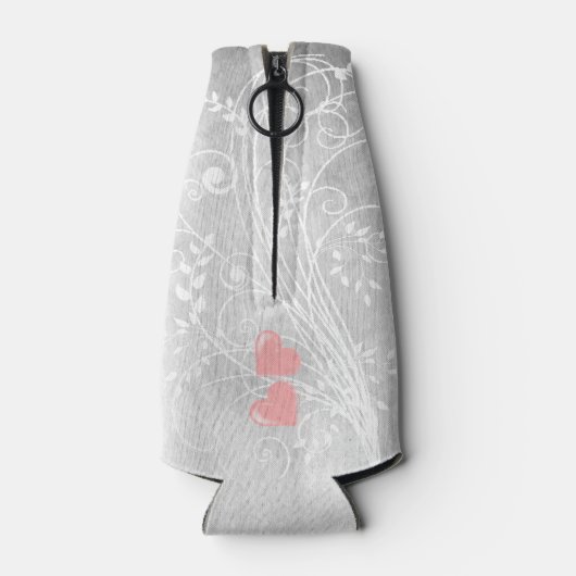 Roze harten Aangepaste flessenkoeler Flesjeskoeler (Achterkant)