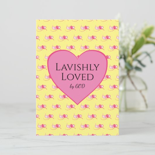  roze harten Aangepaste gele Valentijnsdag (Staand voorkant)