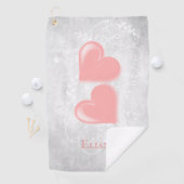 Roze harten Aangepaste Golfhanddoek (Insitu)