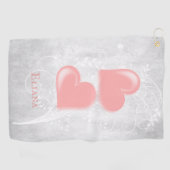 Roze harten Aangepaste Golfhanddoek (Horizontaal)