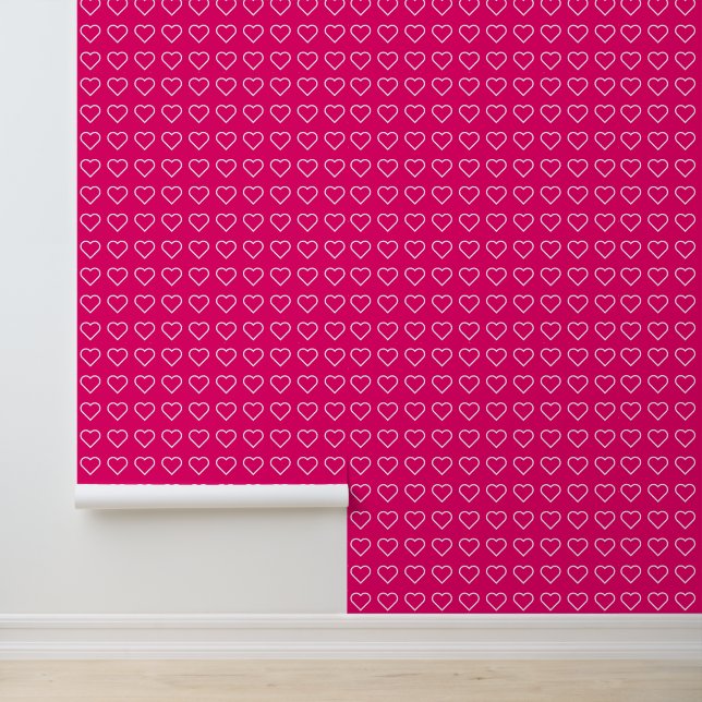 Roze harten aangepaste kleuren behang (Applicatie)