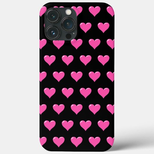 Roze harten aangepaste kleuren - zwart Case-Mate iPhone case (Achterkant)