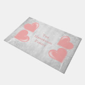 Roze harten Aangepaste opening Deurmat (Schuin)