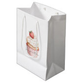 Roze Harten Aardbei Cupcake Medium Cadeauzakje (Voorkant Gekanteld)