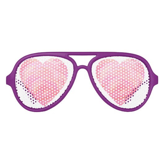 Roze harten aviator zonnebril (Voorkant)