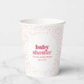 Roze Harten Baby shower Papieren beker (Achterkant)