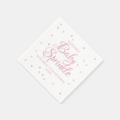 Roze harten baby sprinkle servet (Hoek)