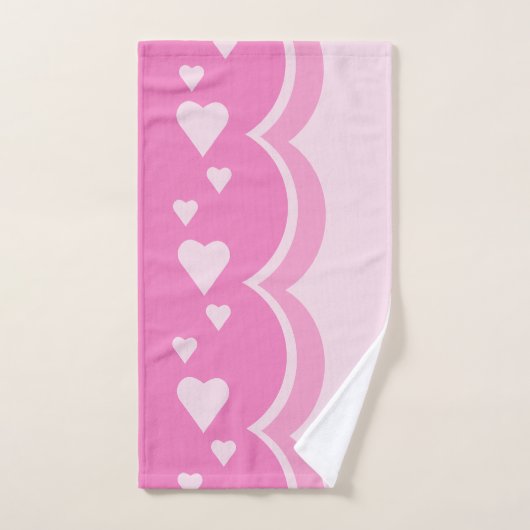 Roze harten bad handdoek (Handdoek)