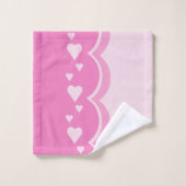 Roze harten bad handdoek (Wasdoekje)