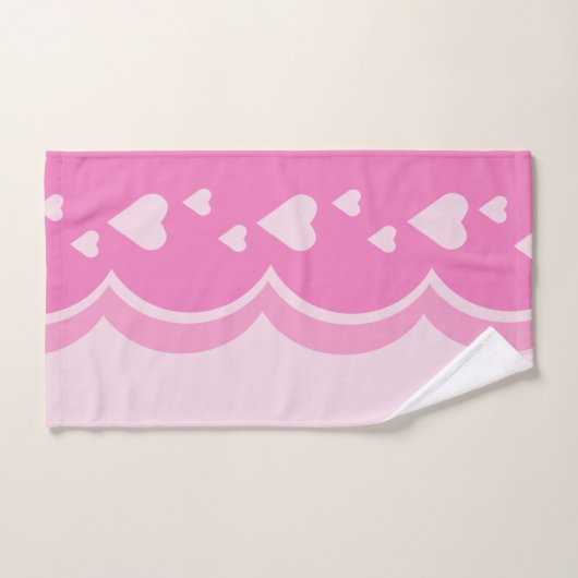 Roze harten bad handdoek (Handdoek)