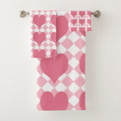 Roze harten bad handdoek (Insitu)