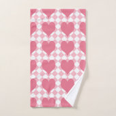 Roze harten bad handdoek (Handdoek)