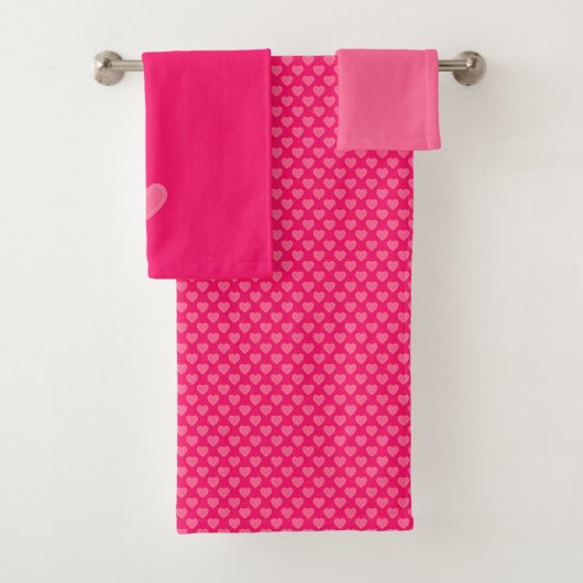 Roze harten bad handdoek (Insitu)