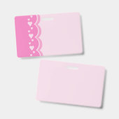 Roze harten badge (Voor- en achterkant)