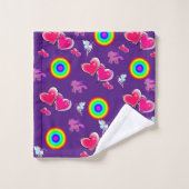 Roze Harten Badhanddoek Sets Bad Handdoek (Wasdoekje)