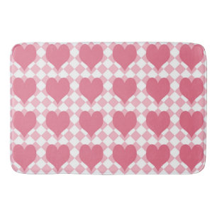 Roze harten badmat