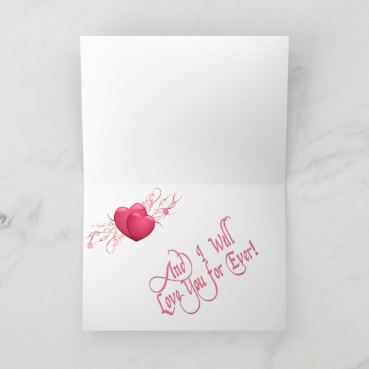 Roze Harten Be Mine Valentijn Kaart (Binnen)