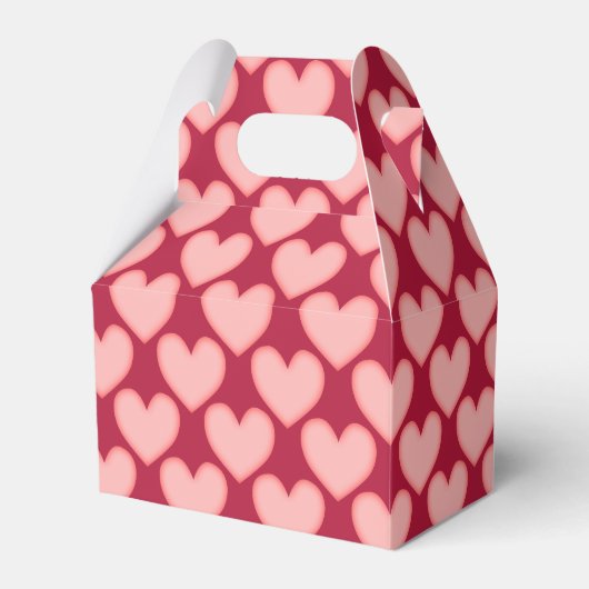 Roze harten bedankdoosjes (Voorkant Zijde)